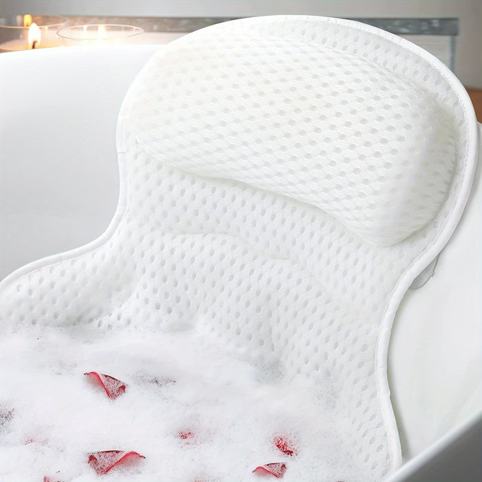 BowLift | LuxieSpa 4D Luxe Bath Pillow - Breathable Pillow with Neck and Back Support for a Relaxing Bath