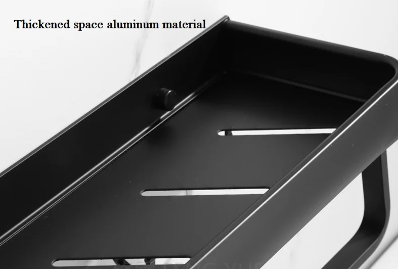 ALUMAX – Black Aluminum Corner Shelf without Drilling Bowlift