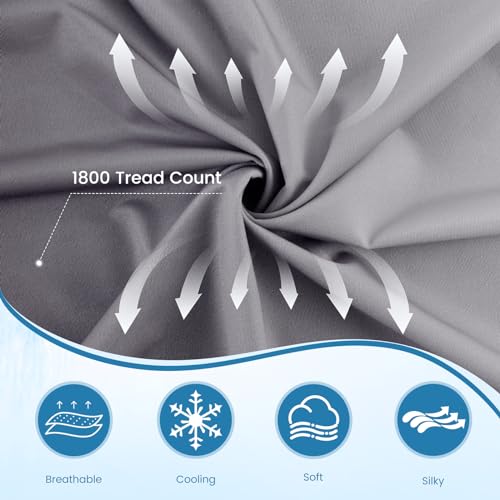 2 Pack Gray Cooling Pillowcases – Breathable, Soft, Skin & Hair Protecting | Bowlift