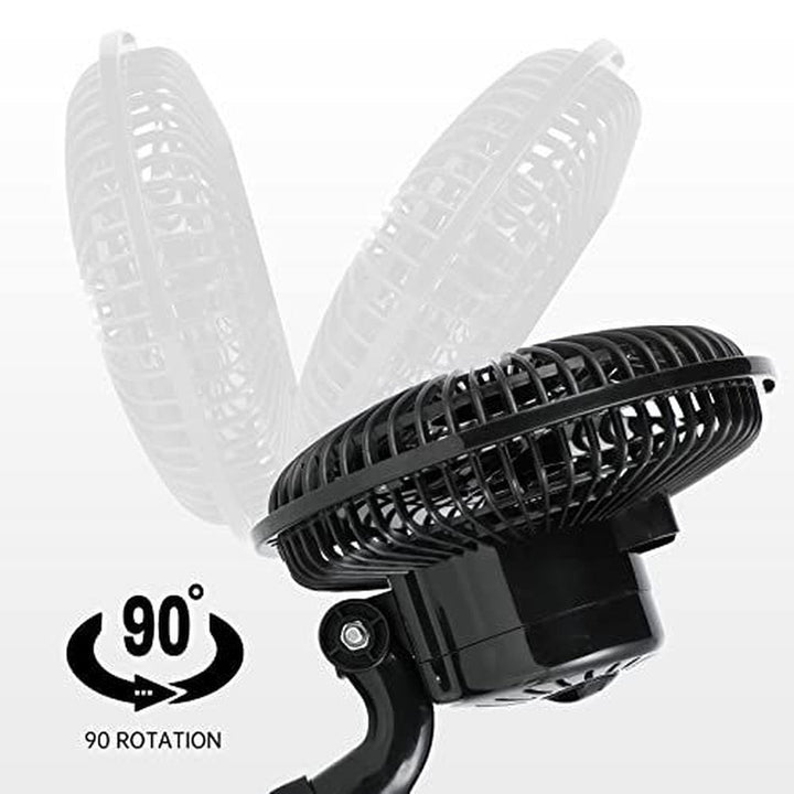 Grow Tent Poles Clip Fan Monkey Fan 6inch black | Bowlift