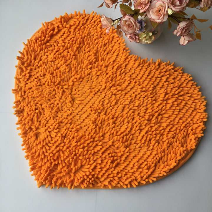 Heart-Shaped Soft Textured Bath Mat Bowlift