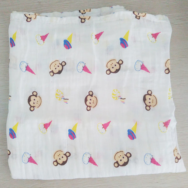 Cute Patterned Muslin Swaddle Blanket Bowlift