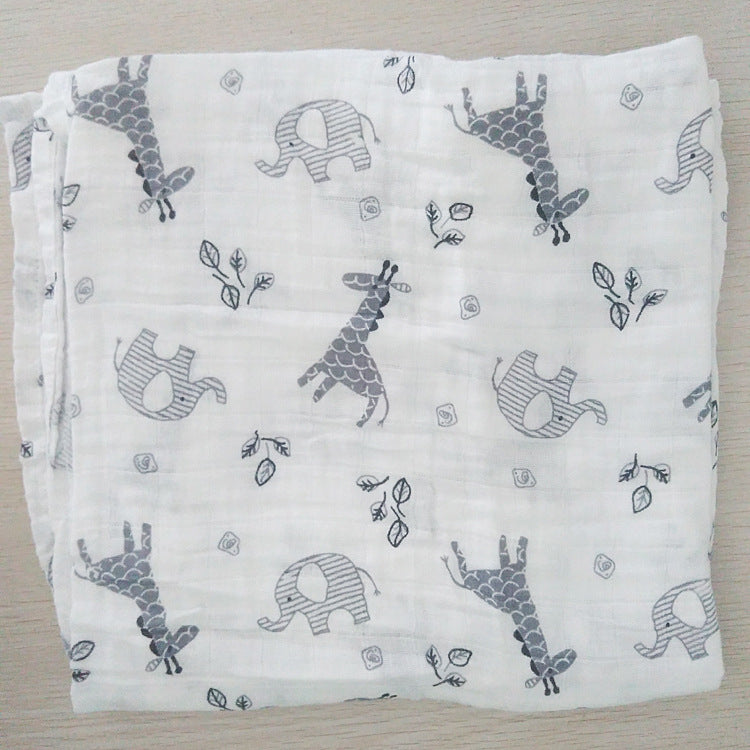 Cute Patterned Muslin Swaddle Blanket Bowlift