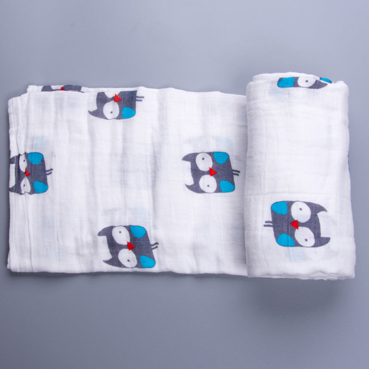 Cute Patterned Muslin Swaddle Blanket Bowlift