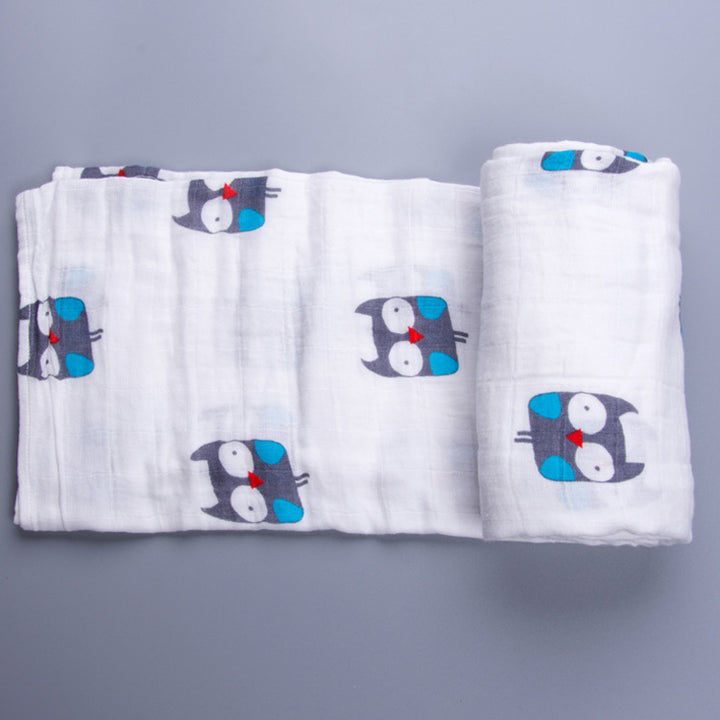 Cute Patterned Muslin Swaddle Blanket Bowlift