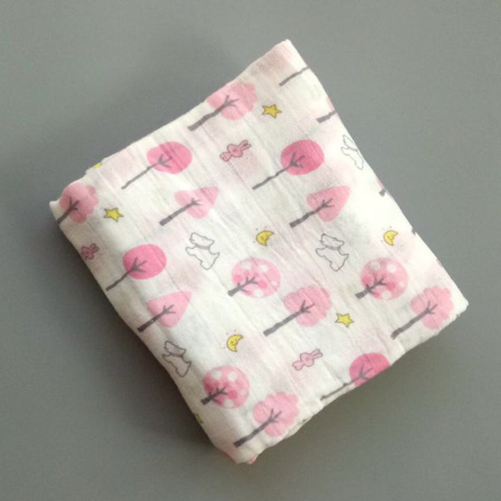Cute Patterned Muslin Swaddle Blanket Bowlift