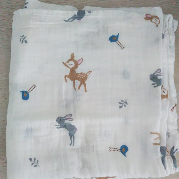 Cute Patterned Muslin Swaddle Blanket Bowlift