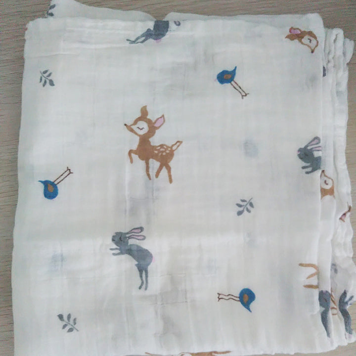 Cute Patterned Muslin Swaddle Blanket Bowlift