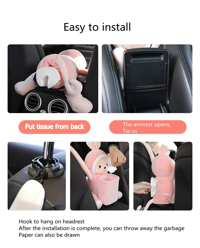 BowLift | Cute Cartoon Animals Car Tissue Box