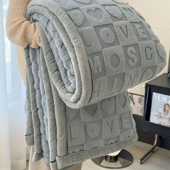 CoralDream Bowliftanket - Warm Fleece Winter Bowliftanket with DouBowlifte-Sided Heart and Letter Design | Bowlift