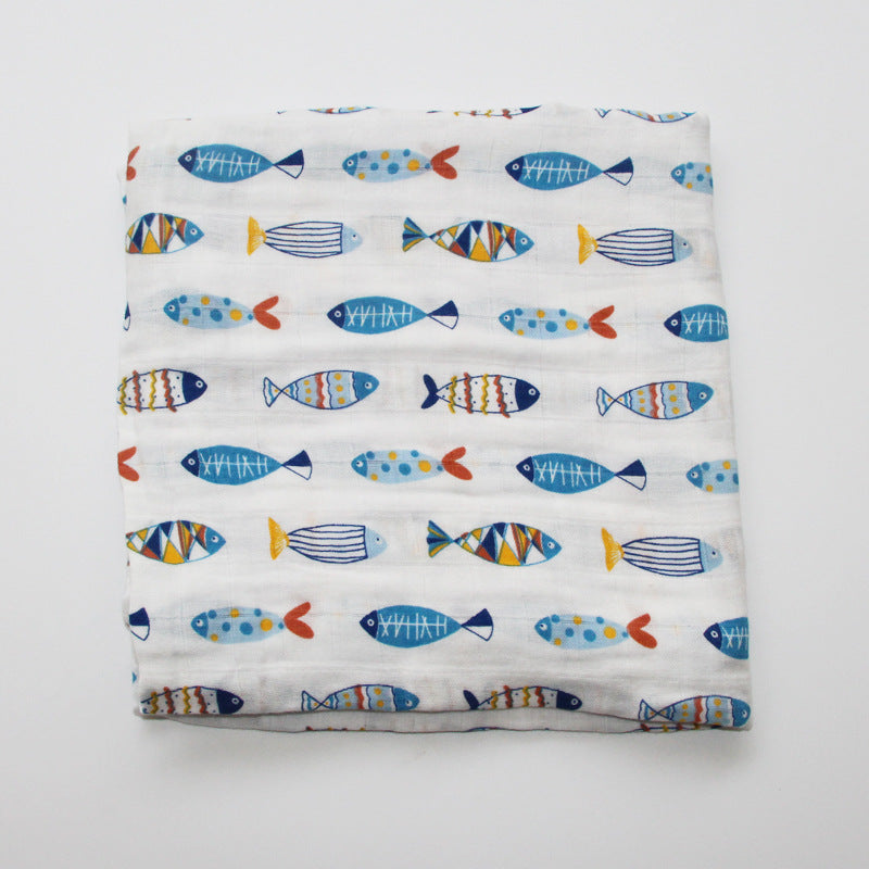 Cute Patterned Muslin Swaddle Blanket Bowlift