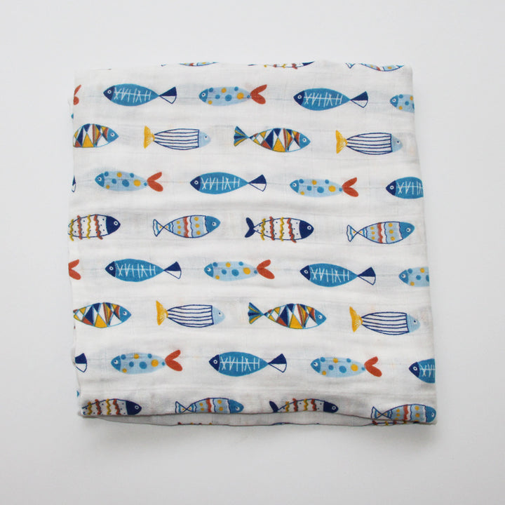 Cute Patterned Muslin Swaddle Blanket Bowlift