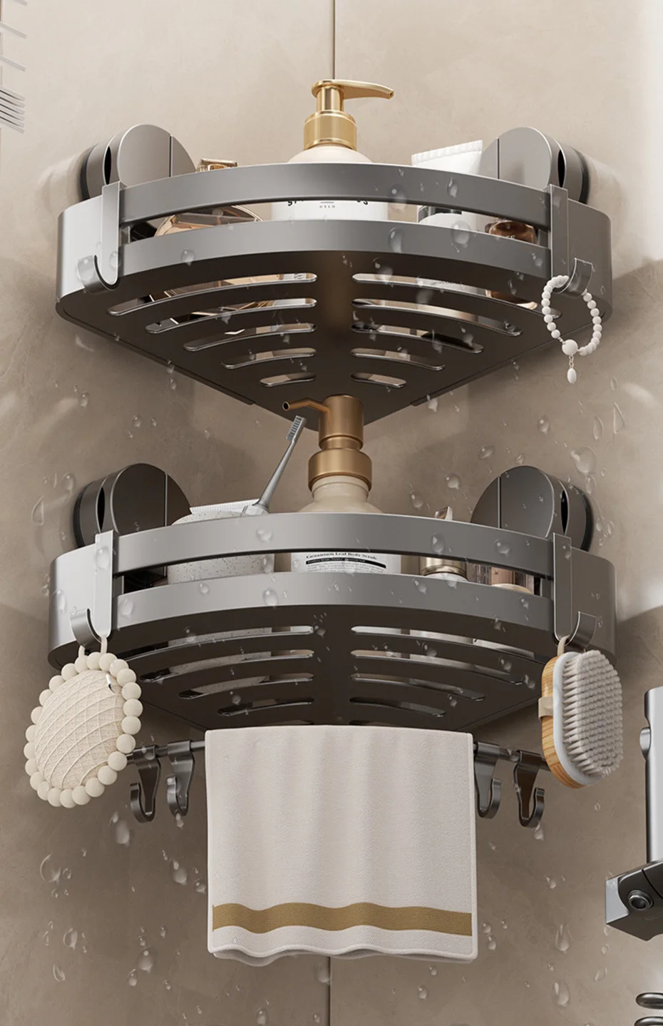 AquaGrip – Luxury Suction Cup Bath Shelf without Drilling Bowlift