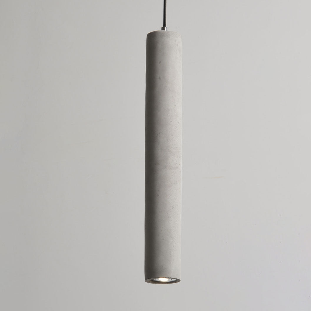 BowLift | StoneCast Industrial Cylinder Pendant Light made of Concrete | 1 Light | Smooth or Rough Surface