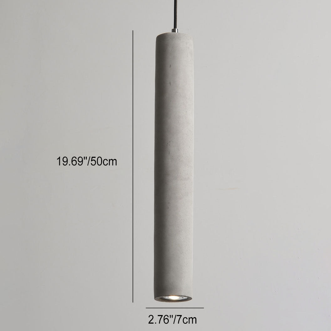 BowLift | StoneCast Industrial Cylinder Pendant Light made of Concrete | 1 Light | Smooth or Rough Surface