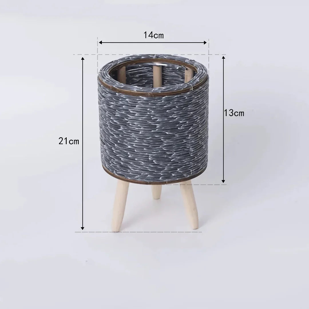 BowLift | Nordic Hand-Woven Imitation Rattan Flower Pot