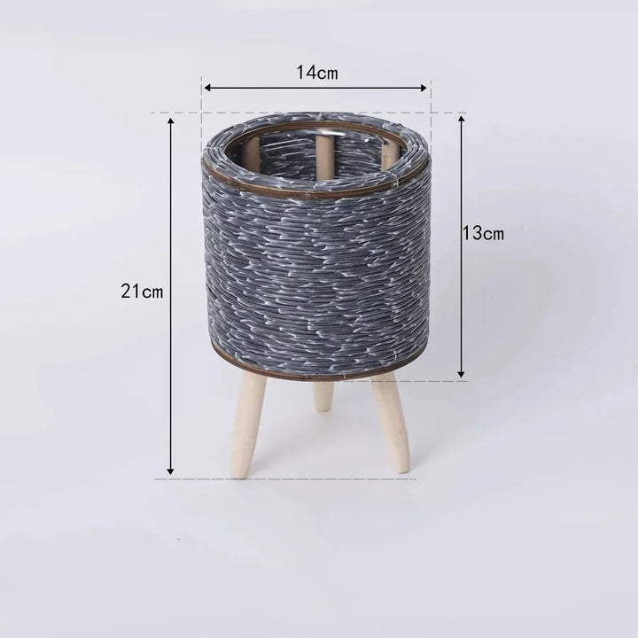 BowLift | Nordic Hand-Woven Imitation Rattan Flower Pot