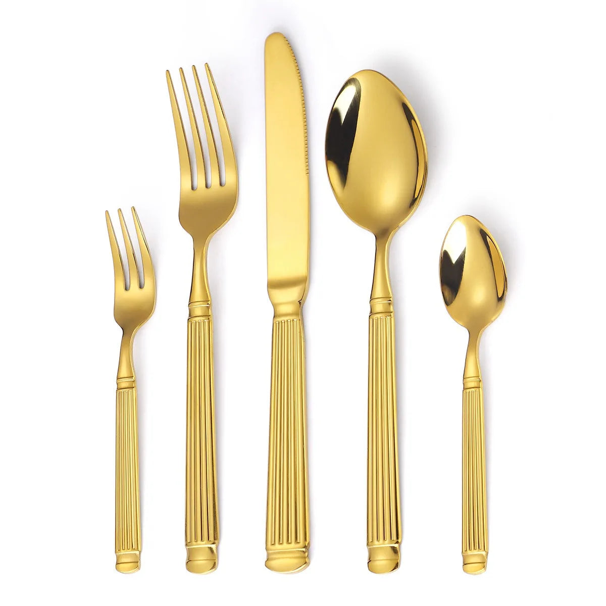 BowLift | Gold Roman Column Style Cutlery Set - Stainless Steel Flatware Set