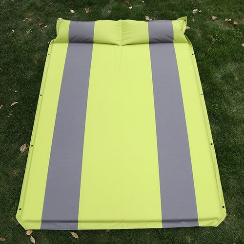 self-inflating double camping mattress with integrated headrest Bowlift