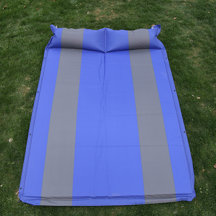 self-inflating double camping mattress with integrated headrest Bowlift