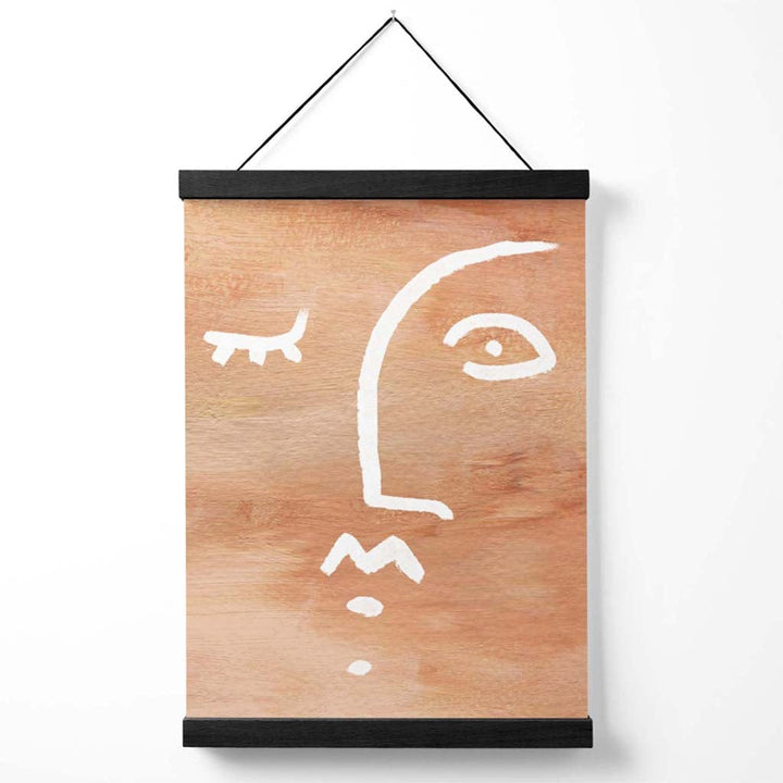 Abstract terracotta face poster with hanger | Bowlift