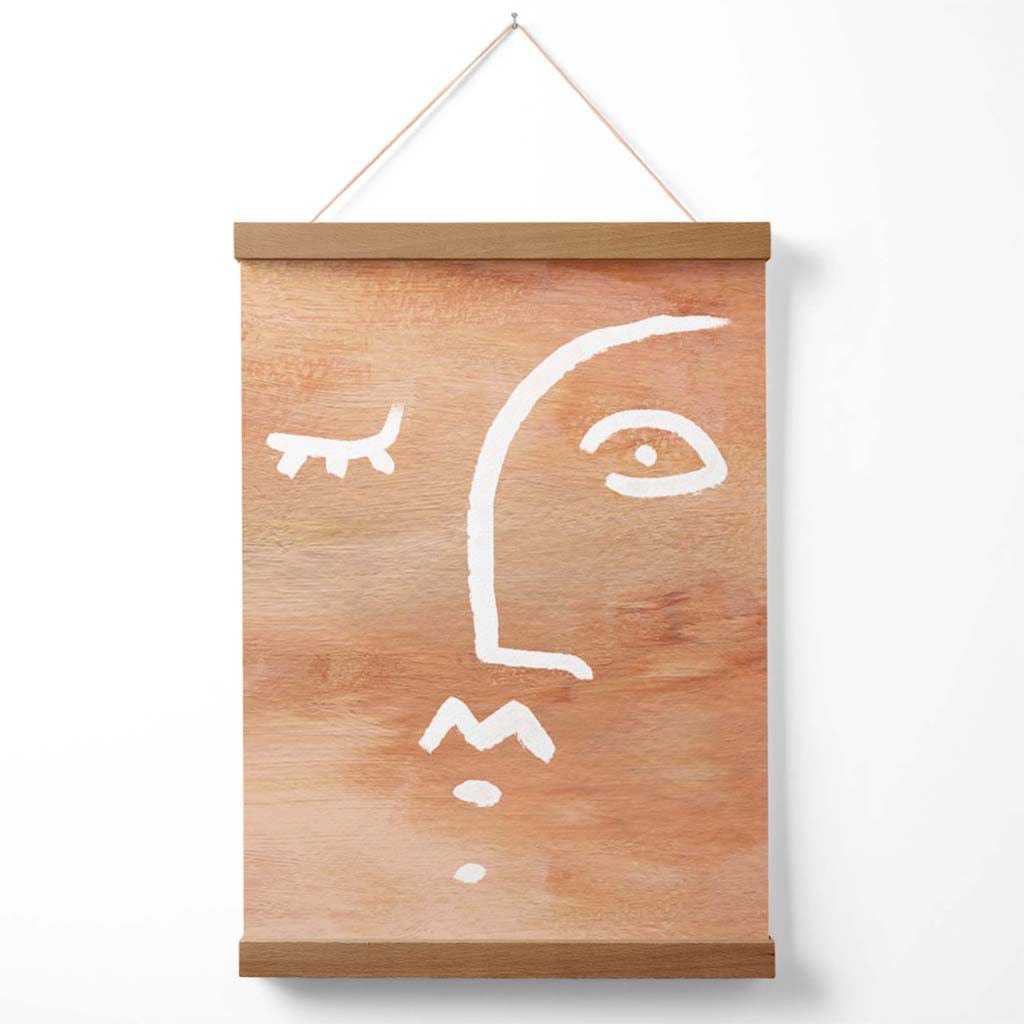 Abstract terracotta face poster with hanger | Bowlift