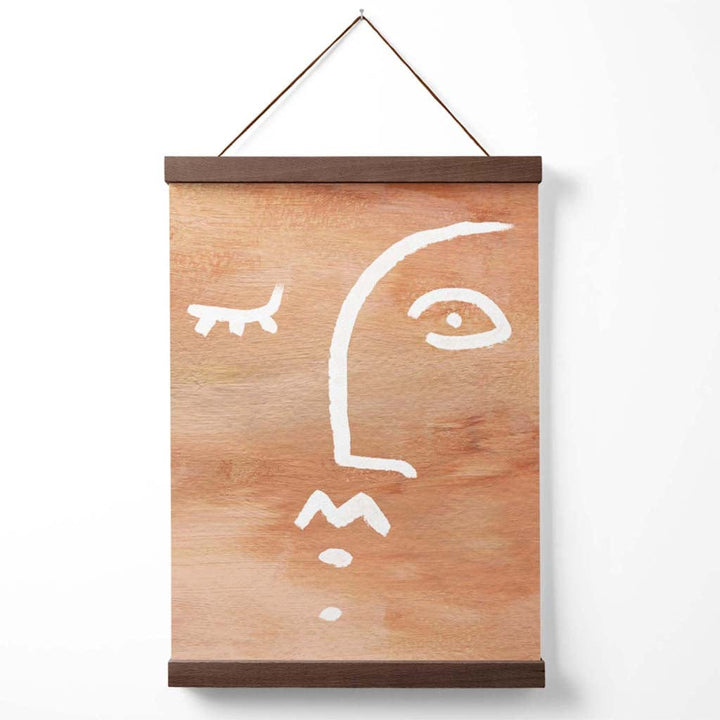 Abstract terracotta face poster with hanger | Bowlift