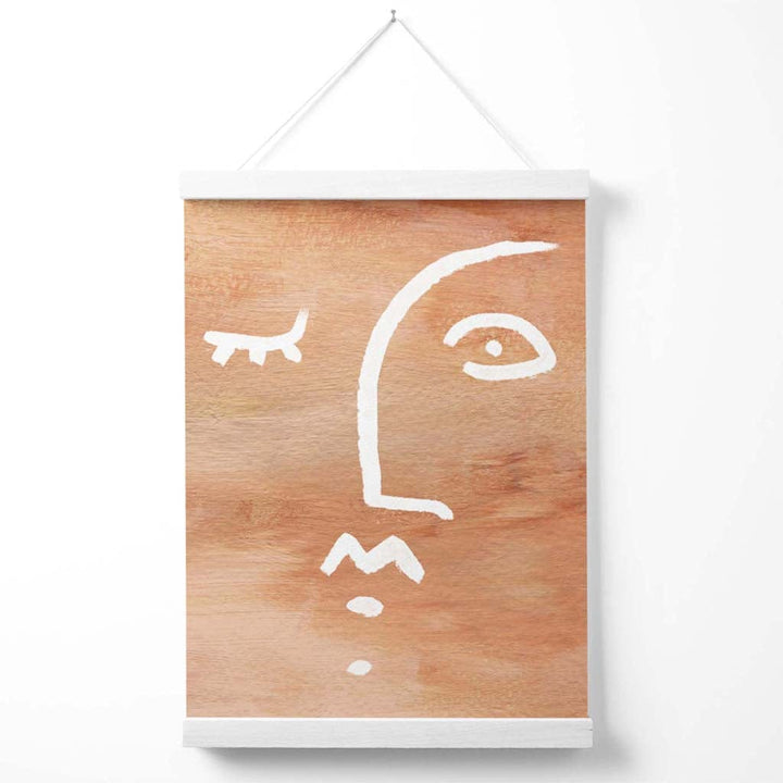 Abstract terracotta face poster with hanger | Bowlift
