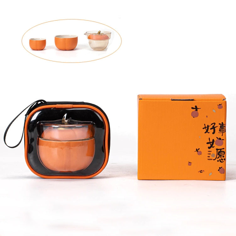 BowLift | Mini Pumpkin Ceramic Teapot Set