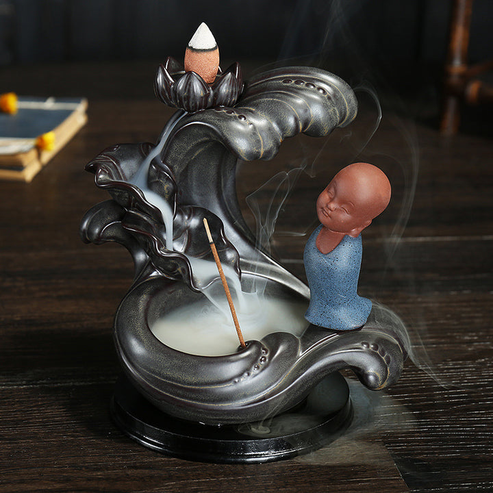 Decorative Buddha Fountain Incense Holder