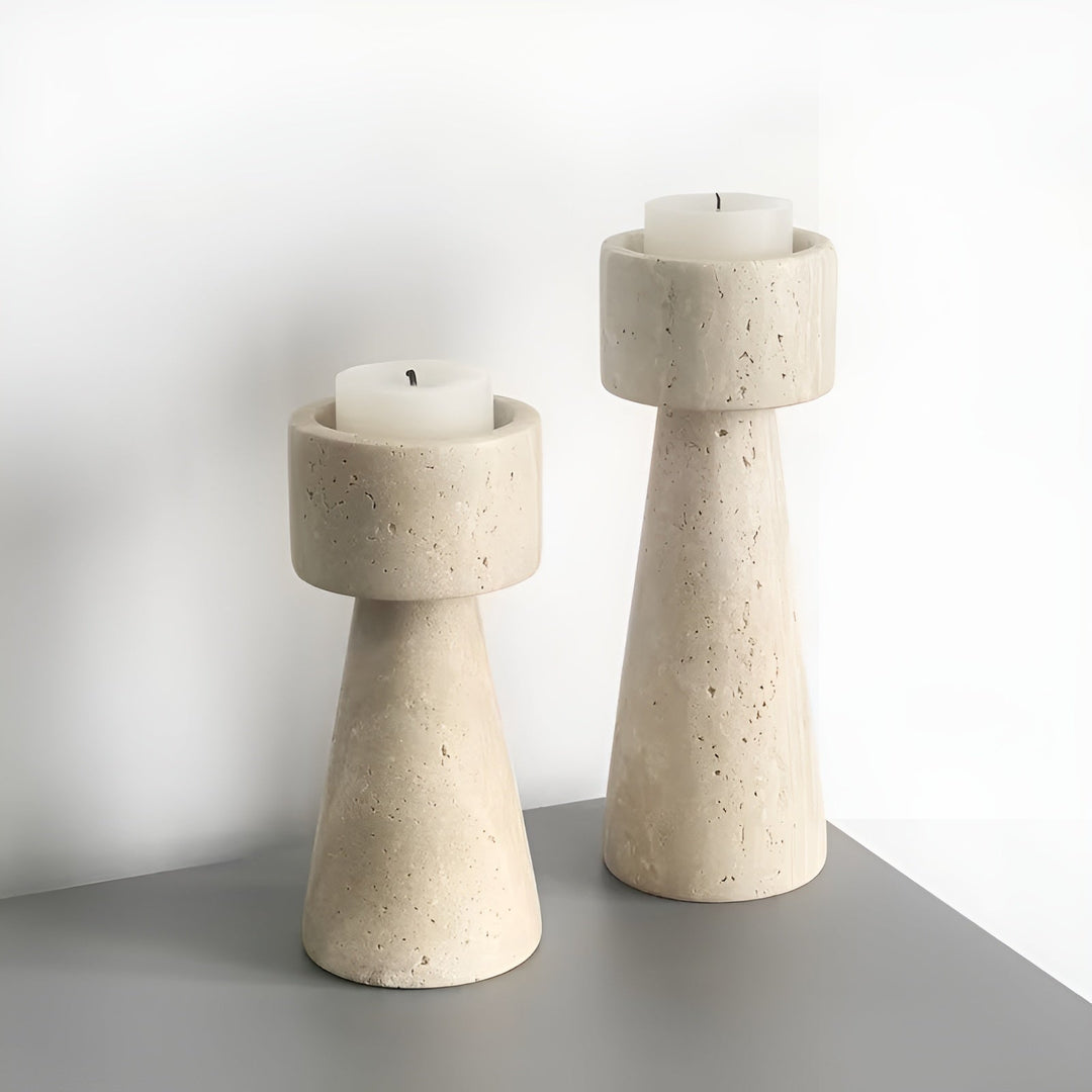 MarBowlifte candle holder made of natural stone – Elegant & Decorative | Polished for taBowlifte, wedding and living space | Bowlift