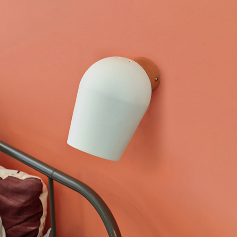 BowLift | Dome Wall Light with White Metal Shade 1 Light Nordic Wall Lighting for Nightstand