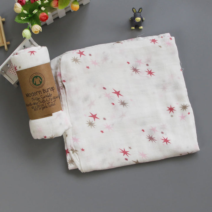 Cute Patterned Muslin Swaddle Blanket Bowlift