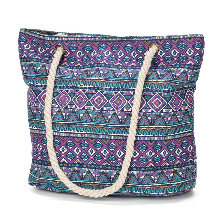 Beach bag with floral motifs and sturdy rope handles Bowlift