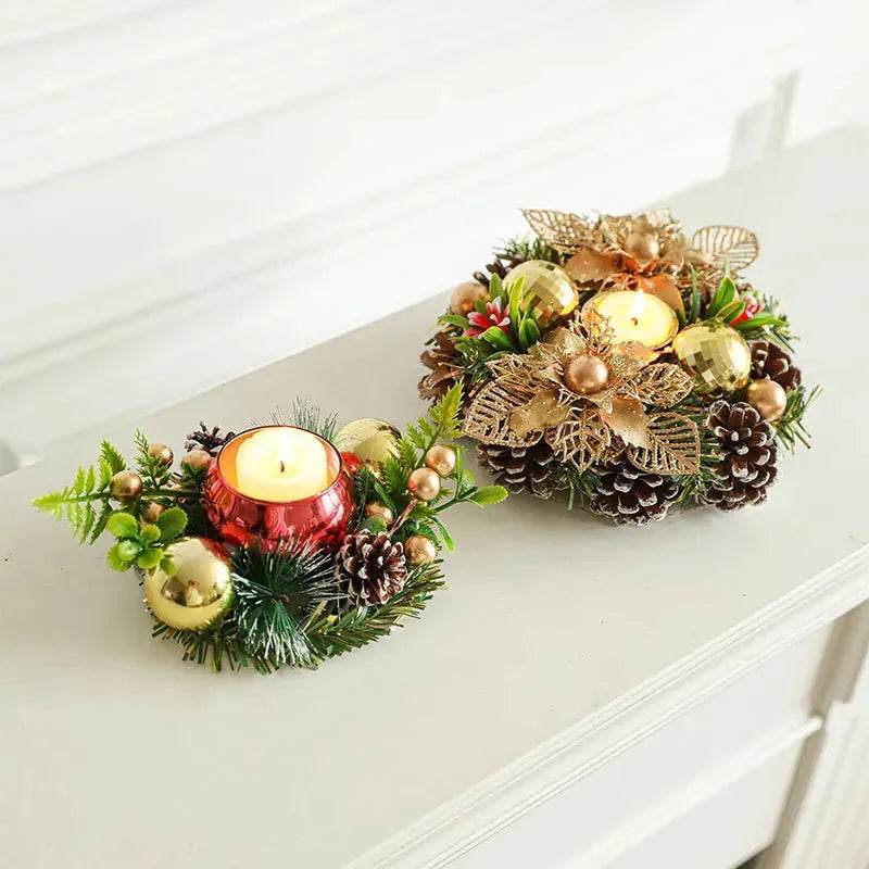 BowLift | Christmas candle wreath Xmas New Year candle holders decors
