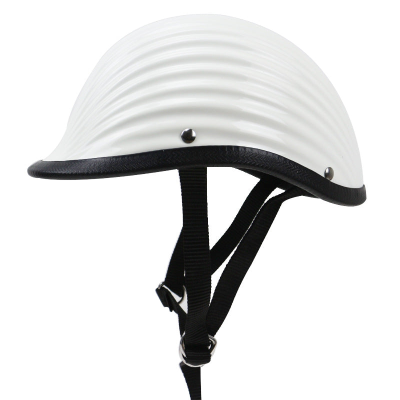 Classic Ribbed Motorcycle Helmet Bowlift