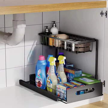 BowLift | 2 Tier Slide Out Under Sink Organizer