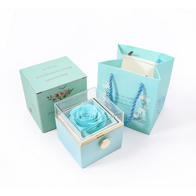BowLift | [Ideal Gift] Eternal Rose Box - With engraved necklace & artificial rose