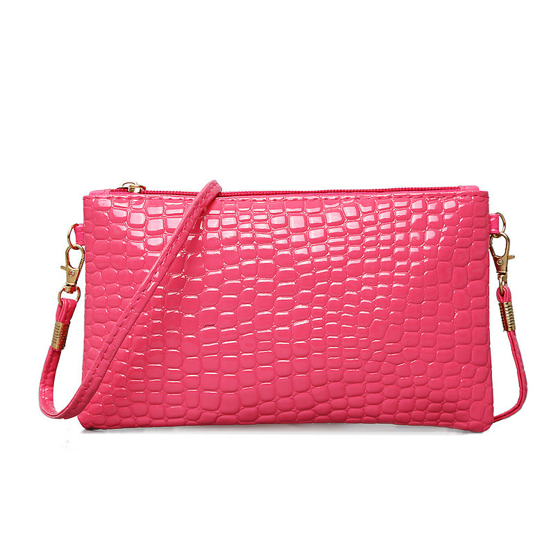 Crocodile Embossed Crossbody Clutch Bag