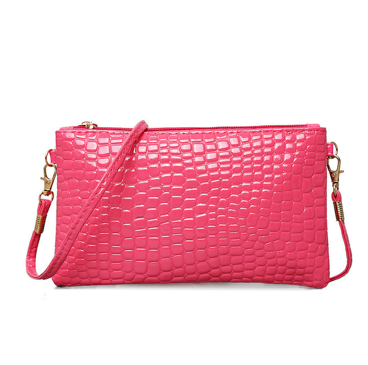 Crocodile Embossed Crossbody Clutch Bag