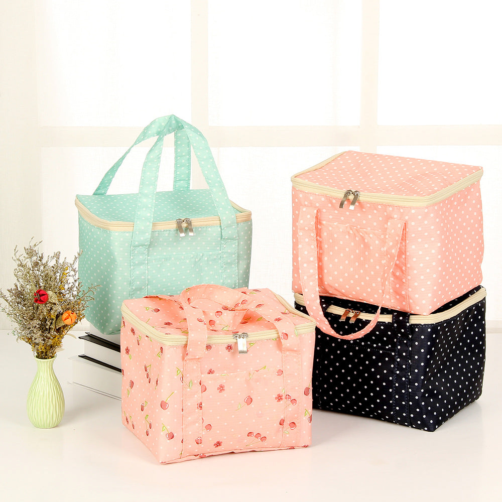 Insulated Dot Print Lunch Carrier Bag Bowlift