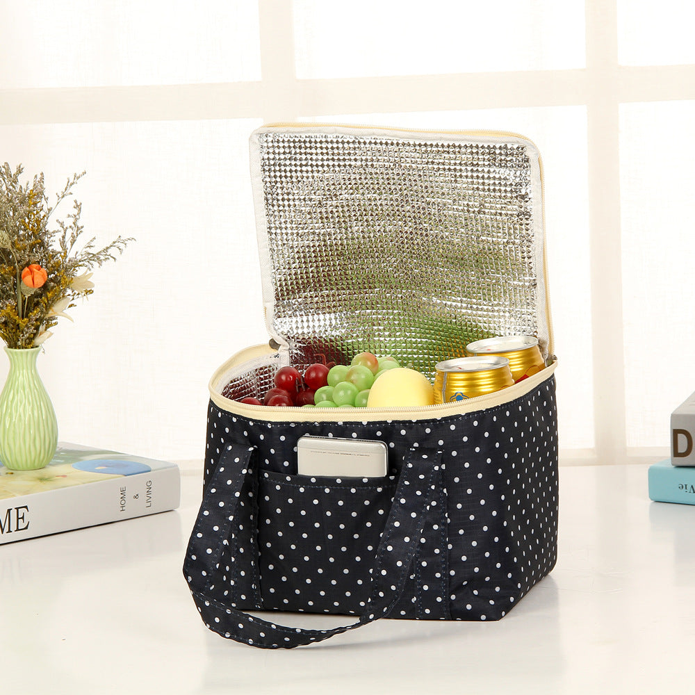 Insulated Dot Print Lunch Carrier Bag Bowlift