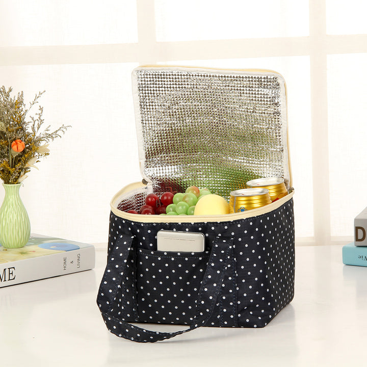 Insulated Dot Print Lunch Carrier Bag Bowlift