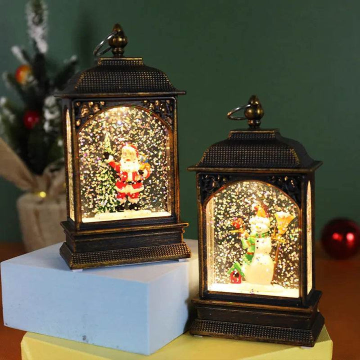 BowLift | Christmas Decoration Luminous Water Injection Flat Storm Lantern Desktop Decoration