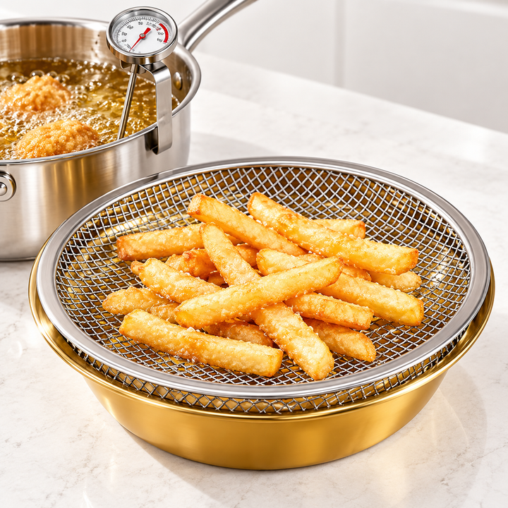 Multi-Function Stainless Steel Mixing Bowl with Removable Mesh Rack Bowlift