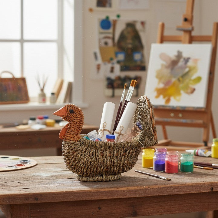 BowLift | Handcrafted Natural Woven Turkey Shape Basket