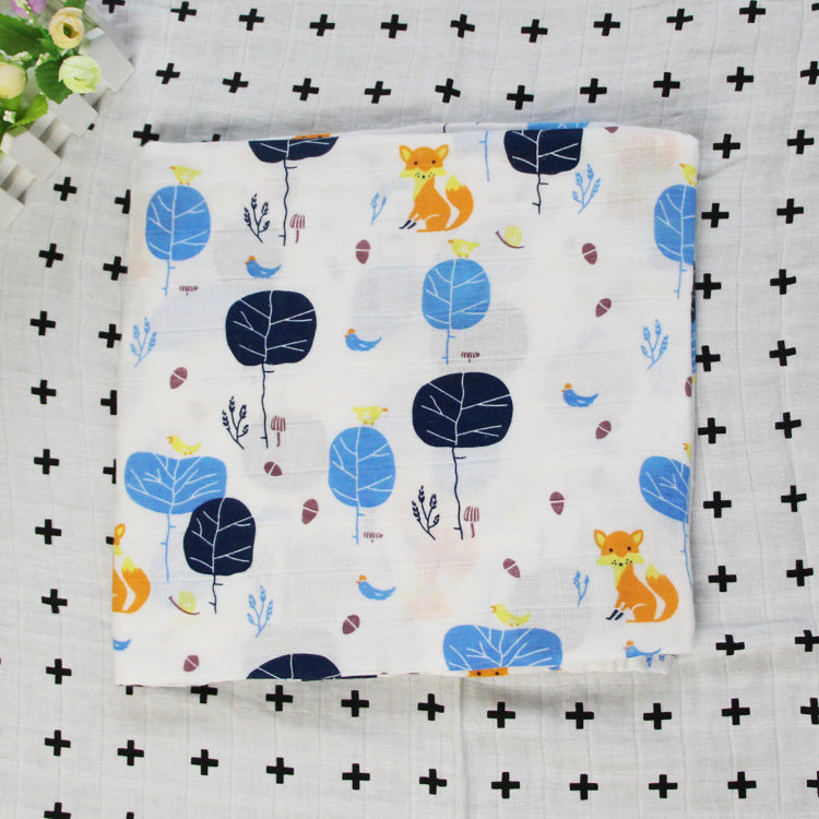 Cute Patterned Muslin Swaddle Blanket Bowlift