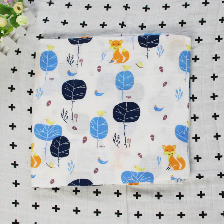 Cute Patterned Muslin Swaddle Blanket Bowlift