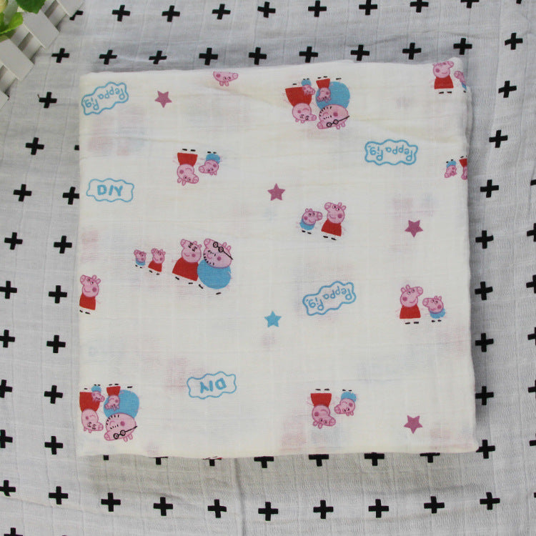Cute Patterned Muslin Swaddle Blanket Bowlift
