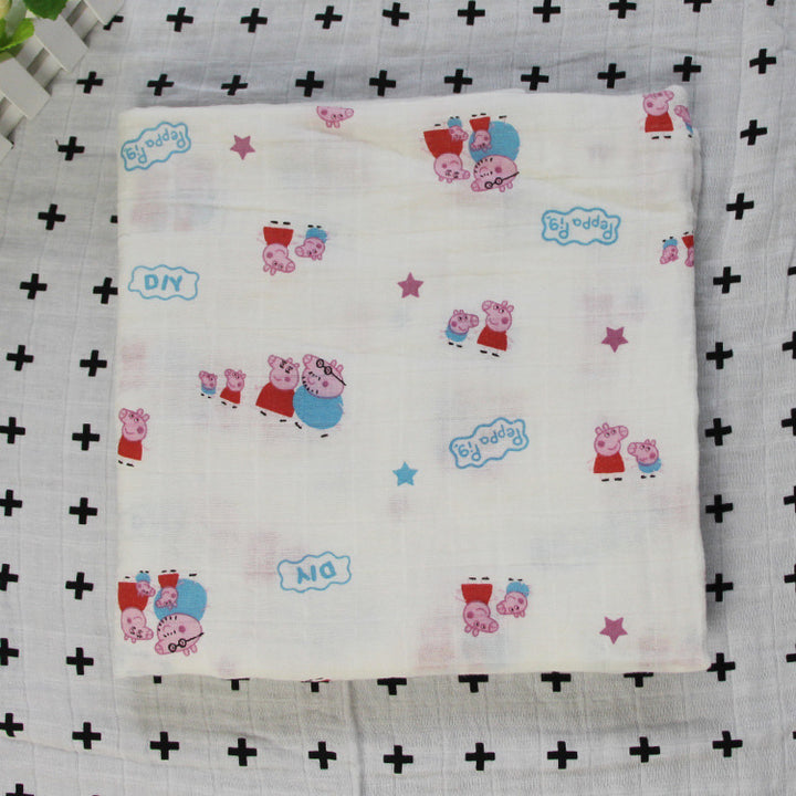 Cute Patterned Muslin Swaddle Blanket Bowlift
